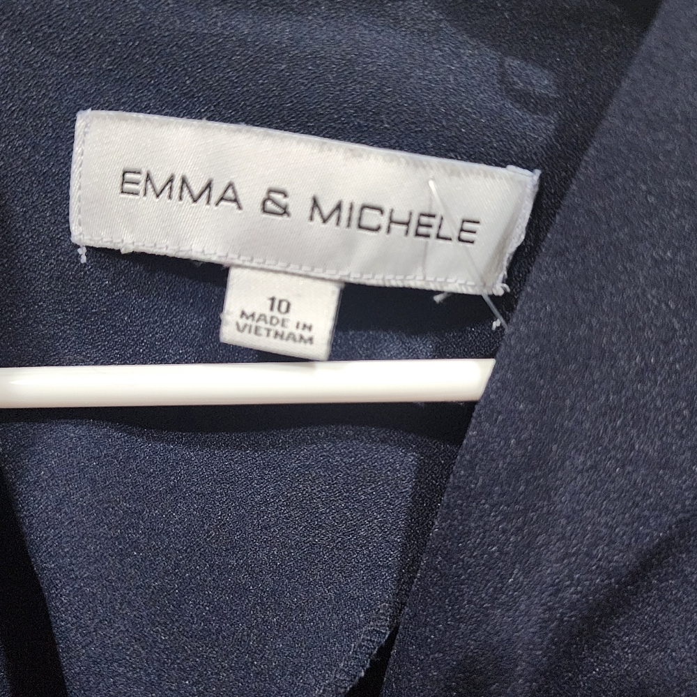 Emma & Michele Navy Wrap Jumpsuit - Picture 7 of 7
